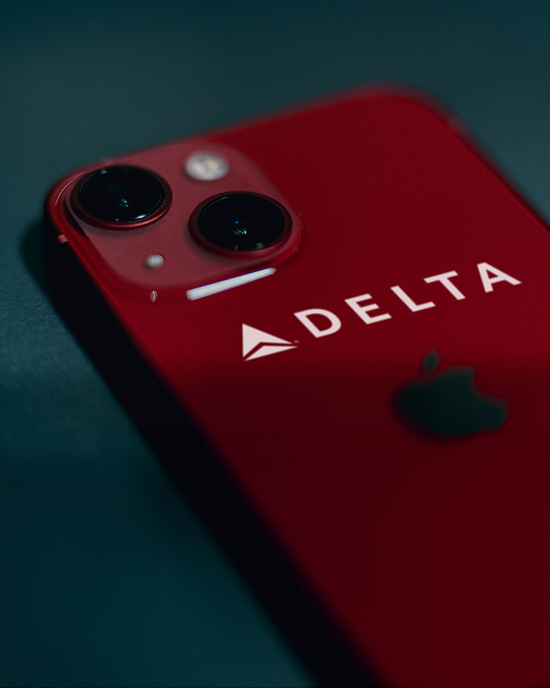 iPhone with Delta logo on back